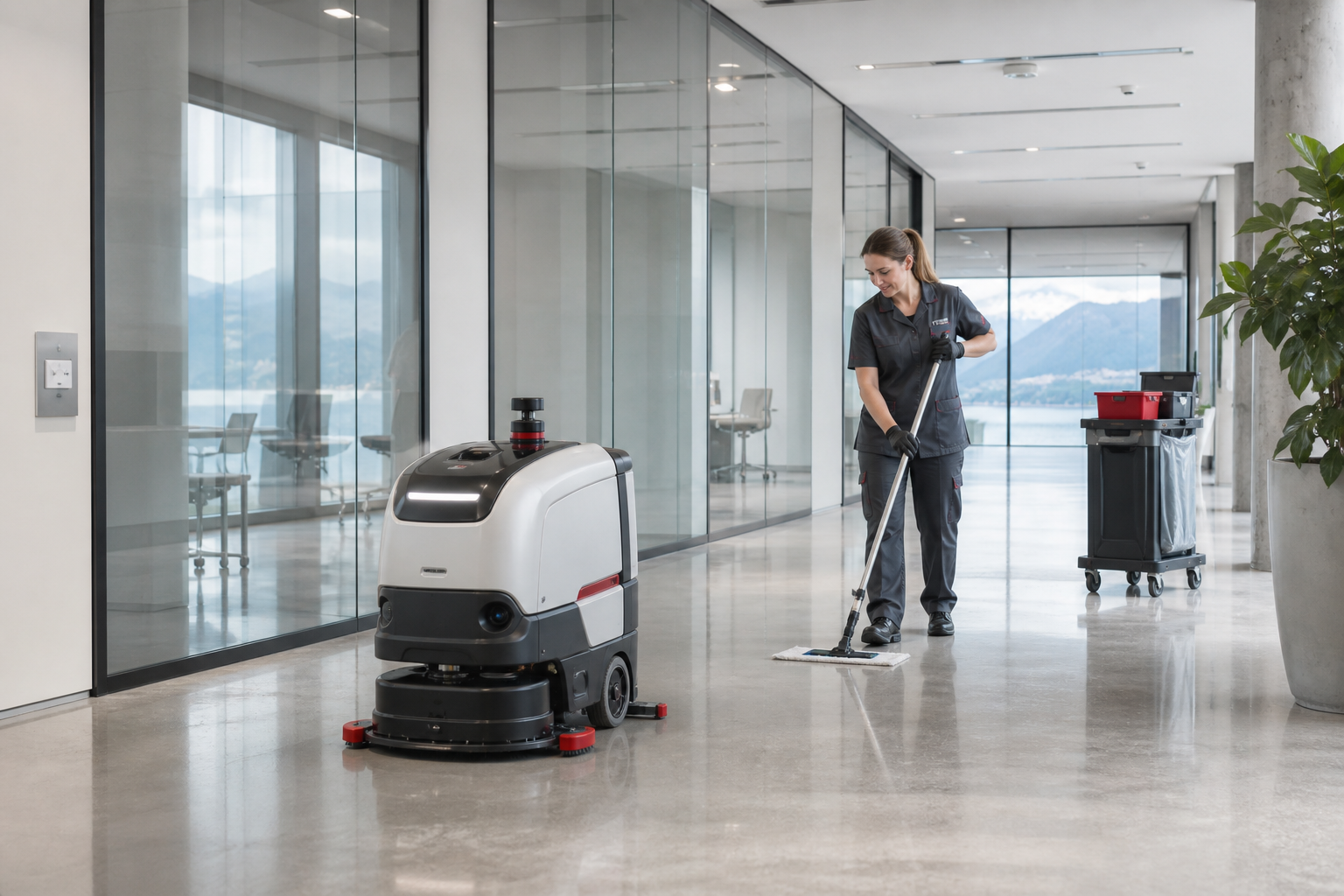 Collaboration agent de nettoyage et robot autonome